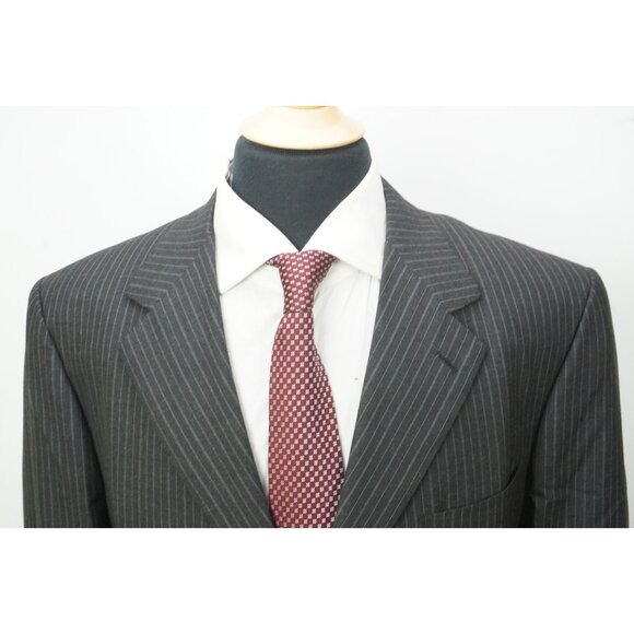 Brioni Nomentano Gray Striped S150s Wool 2 Pc Suit Jacket Pants 44R BRAND NEW - Picture 2 of 12